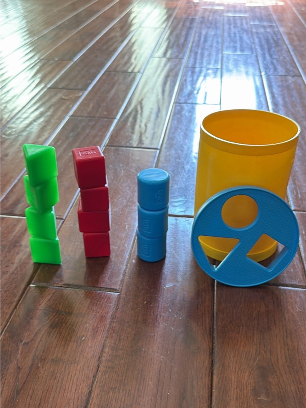 Stacking Shape Toy Set - Yellow, Blue, Green, Red